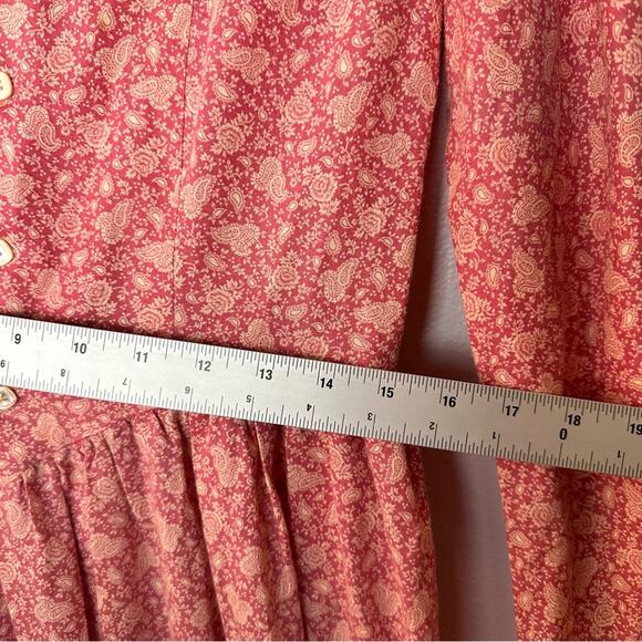 Vintage Priscilla Cottage Core Prairie Dress Pink Cottagecore Boho 1970s - Picture 9 of 11